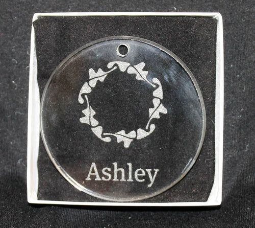 Ashley Round Beveled Glass Ornament